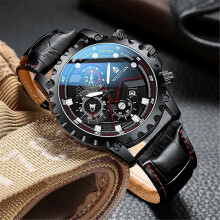 (Black belt black background) High Quality Trendy Watches Mens Watch Smart Device Watch Mechanical Watch