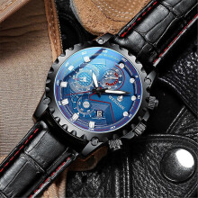 (Black belt blue background) High Quality Trendy Watches Mens Watch Smart Device Watch Mechanical Watch