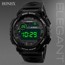 (Black) Smooth Electronic Watch Durable Men's Electronic Watch Outdoor Watch Best Choice