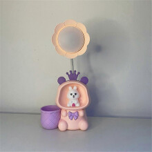 (tiara, green) New Cartoon Rabbit Spaceman Table Lamp Pen-holder Pencil-sharpener Reading Table Lamp Student Dormitory Charging Night Light