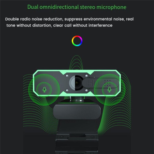 Fill Light Webcam Microphone Gaming CaméRa USB 60Fps Ordinateur 1080P Webcam Multifonction 2