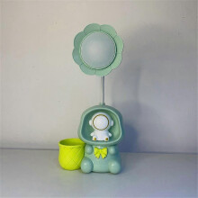 (astronauts, pink) New Cartoon Rabbit Spaceman Table Lamp Pen-holder Pencil-sharpener Reading Table Lamp Student Dormitory Charging Night Light