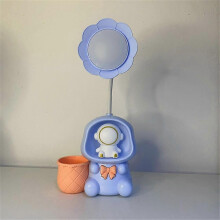 (astronauts, Blue) New Cartoon Rabbit Spaceman Table Lamp Pen-holder Pencil-sharpener Reading Table Lamp Student Dormitory Charging Night Light