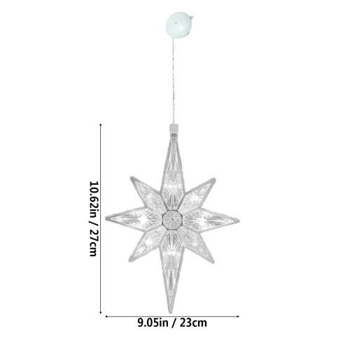 LED Octagonal Star Suction Cup Lamp Warm Light 2