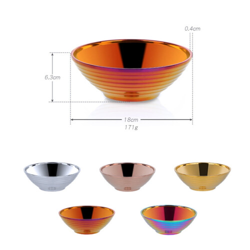 Μπολ Ramen από ανοξείδωτο ατσάλι, χρυσό 18x6.3 εκ. 1