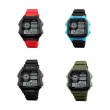 (red) Men's Sports Watch Waterproof LED Backlight Digital Military Tactical Wristwatch