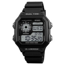 (black) Men's Sports Watch Waterproof LED Backlight Digital Military Tactical Wristwatch