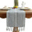 Cotton Linen Table Flag with Tassel Gray 1 pcs 2
