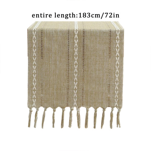 Cotton Linen Table Flag with Tassel Gray 1 pcs 2