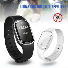 (white) Anti-Mosquito Bracelet Insect Pest Bug Repellent Repeller Ultrasonic Wrist Watch