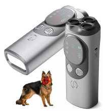 Ultrasonic Dog Repeller Three-Head Anti-Barking Portable Dog Trainer with Lights To Drive The Dog Anti-dog Bite Dog Repeller