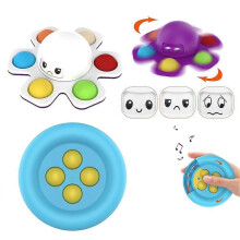 Spinning Toys Face Changing Octopus Toy Push Bubble Stress Relief Sensory Toy for Kids Adults