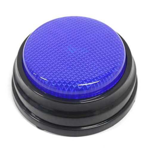 Recordable Talking Button with Led Function Learning Resources Buzzers Blue