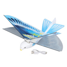 Giocattolo piccione volante autonomo con porta USB, luce LED blu da 75 mAh, uccello volante elettronico,