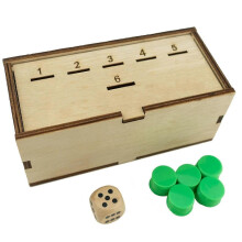 Penny Game – Lustiges Brettspiel mit Pennys, Münzen loswerden und gewinnen, Münzspiel in Holzbox für