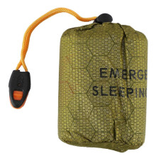Emergency Sleeping Bag Bivy Sack with Whistle Outdoor Survival Sleeping Bag Thermal Blanket for Cam