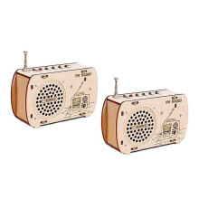 Build A Radio Kit Wood Radio Electronic Learning Set Interactive Building Toys Scientific Experimental Kits for Kids