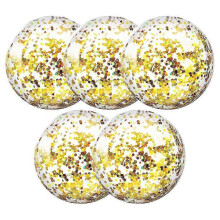 Giant Inflatable Beach Balls for Pool, Water & Beach Play - Gold Flash Design