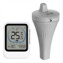 Poolthermometer mit Temperatursensor für Schwimmbad, Aquarium, Badewanne – Wassertemperaturanzeige