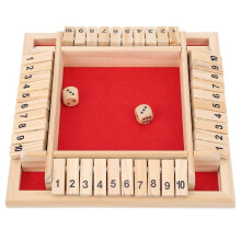 Ξύλινο παιχνίδι ζαριών Shut the Box 4 όψεων με 10 αριθμούς, επι