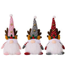Christmas Lampe Deer with Lamp Rudolf Doll Glowing Faceless Doll Pink