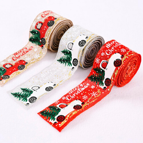 Christmas Lattice Ribbon 5m x 5cm Polyester Gift Wrapping 1