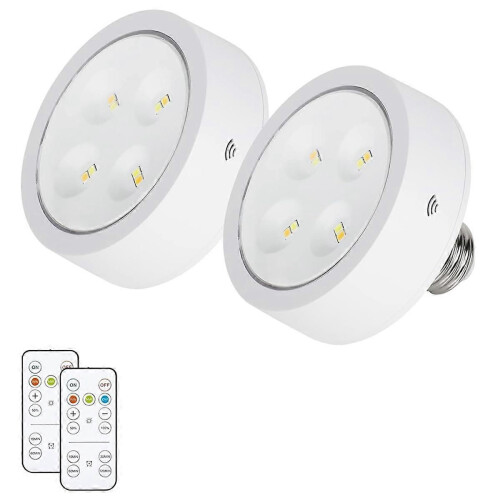 Screw in LED Puck Lights with Remote, with E26 Socket for Wall Sconce