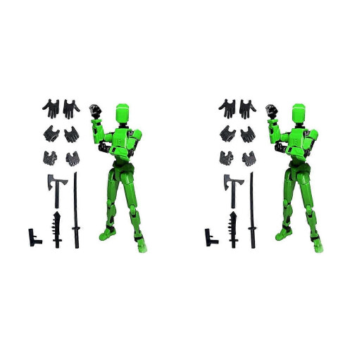 Robot Action Figure, 3D Printed with Full Articulation Green