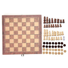 3-in-1 Schach- und Dame-Gobang-Klappschachbrett, tragbares interaktives Schachspielzeug, 24 x 24 cm