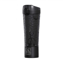 Electric Protein Shaker Cup Sports Water Bottle Automatic Mixing Cup Suitable for Sports/Fitness/Gym/Camping/Outdoor Portable Rechargeable (Black)