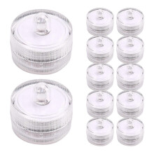 12 luci LED sommergibili, viola, impermeabili, senza fiamma, a forma di candela, a batteria, per uso