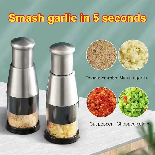 Onion Chopper Manual Hand Press Garlic Vegetable Food Cutter Processor 2
