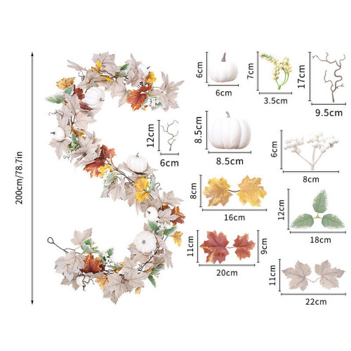 2-Pack 78.7in Pink Rose Vine Garland, Artificial Silk 2