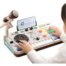 DJ-Mixer-Spielzeug für Kinder, elektronisches Klavier-Spielset mit Karaoke-Mikrofon, Geburtstagsgeschenk