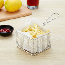 J13442S Mini-Pommes-Korb aus Edelstahl, Restaurant-Snackteller