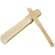 Plato de restaurante con tubo de bambú para olla caliente y cuchara deslizante para camarones, 3x23x15cm + rodaja de bambú