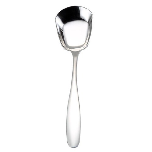 Small 304 Stainless Steel Spoon Glossy Thickened Flat Head Flat Bottom Serving Spoon,