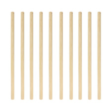 10 PCS Juice Coffee Pearl Milk Tea Natural Degradable Bamboo Straw, 20cm Flat