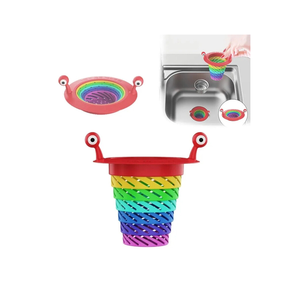 Retractable Rainbow Monster Universal Floor Drain Kitchen Sink Strainer(110X118mm) 6083684934520