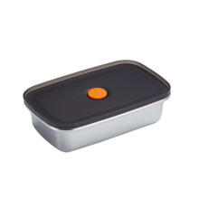 Refrigerator Fruit Fresh-Keeping Box 304 Stainless Steel Sealed Lunch Box,600ml
