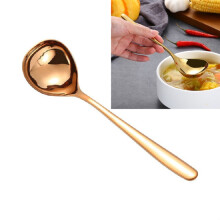 Stainless Steel Sauce Spoon Creative Big Head Long Handle Spoon,Rose Gold
