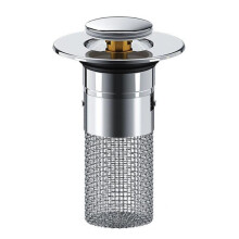 A2 Wire Basket Long Copper Core Basin Drainer Bouncing Core Washbasin Leakage Plug,Large Caliber 33-40mm