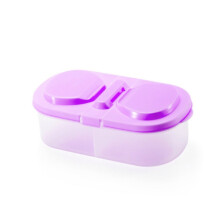 Lunchbox food container, portable plastic camping and picnic folding fruit container, refrigerator and microwave storage box (purple).