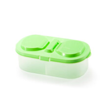 Lunchbox food container, portable plastic camping and picnic folding fruit container, refrigerator and microwave storage box (green).