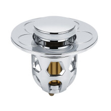Bouchon de vidange déodorant à pression pour lavabo 005, gris argenté