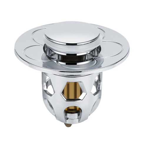 005 Washbasin Bouncing Core Push-type Deodorant Drain Plug,Silver Gray