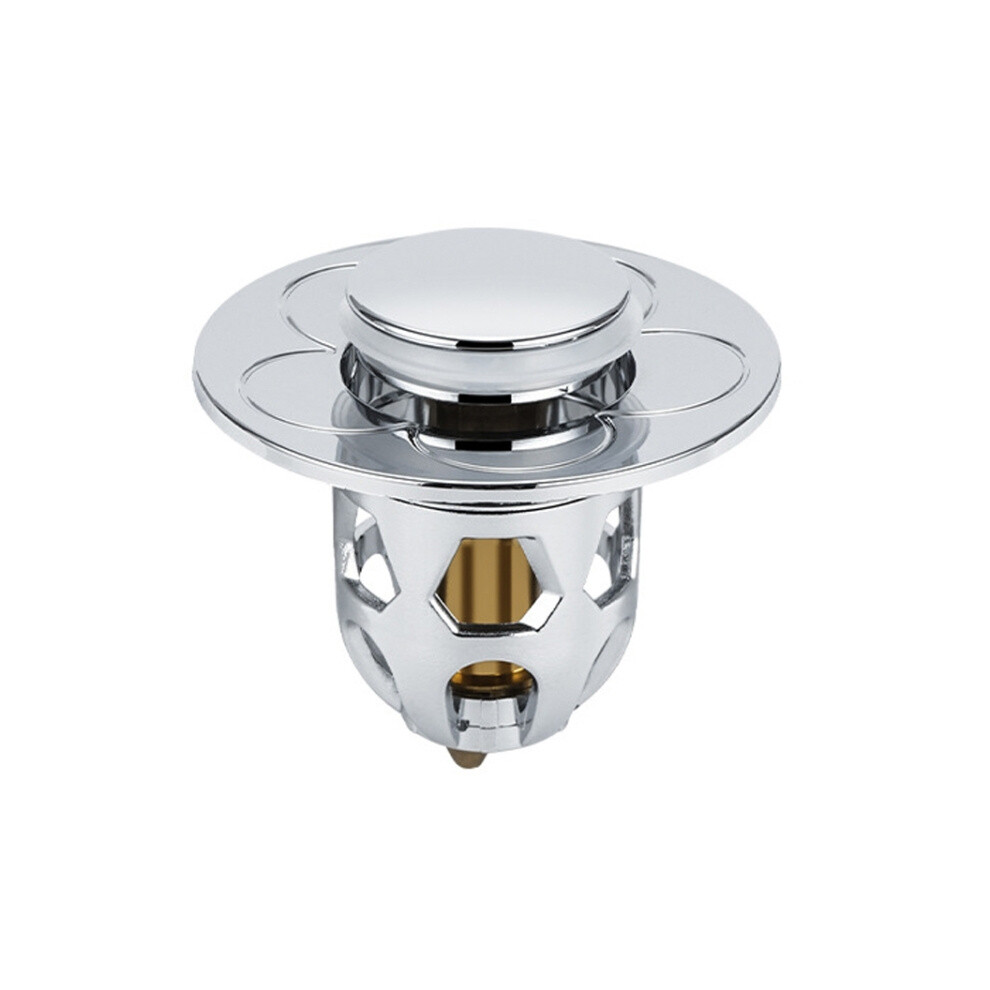 005 Washbasin Bouncing Core Push-Type Deodorant Drain Plug,Silver Gray 6083684934728