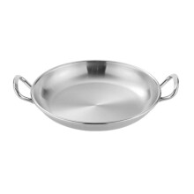 304 Stainless Steel With Double Ear Snack Tray Fried Chicken Chips Cold Dishes Candy Snacks Tray,13cm Round (Silver)