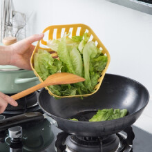 Uitgeholde fruitschaal, fruitafdruiprek voor huishoudelijk gebruik, plastic bak voor het wassen van groenten in de keuken (oranje)