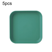 5 pezzi Piatto piccolo in plastica da 6 pollici per casa, snack, torte, tavolo da pranzo, vassoio per rifiuti (quadrato verde)